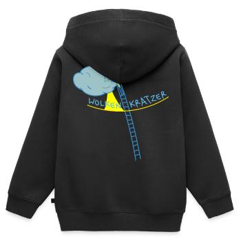 Hoffnung auf Sonne - Kinder Premium Organic Zip Hoodie - Schwarz - Hinten - AI Model Kid Male (0cm)