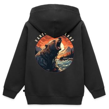ÎLE DE VANCOUVER - Sweat Premium à capuche zippé enfant bio - noir - Dos - AI Model Kid Male (0cm)