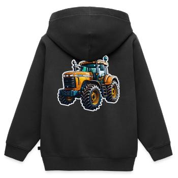 Traktor - Kinder Premium Organic Zip Hoodie - Schwarz - Hinten - AI Model Kid Male (0cm)