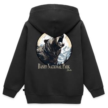Banff National Park - Kinder Premium Organic Zip Hoodie - Schwarz - Hinten - AI Model Kid Male (0cm)