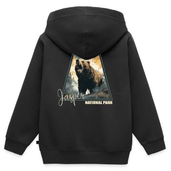 Jasper National Park - Kinder Premium Organic Zip Hoodie - Schwarz - Hinten - AI Model Kid Male (0cm)