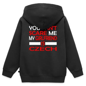 Tschechisch Girlfriend - Kinder Premium Organic Zip Hoodie - Schwarz - Hinten - AI Model Kid Male (0cm)