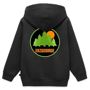 Erzgebirge - Kinder Premium Organic Zip Hoodie - Schwarz - Hinten - AI Model Kid Male (0cm)