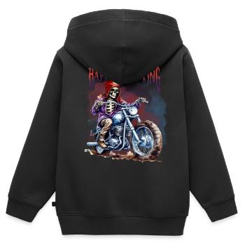 Halloween Pumpkin Horror - Kids Premium Organic Zip-up Hoodie - black - Back - AI Model Kid Male (0cm)