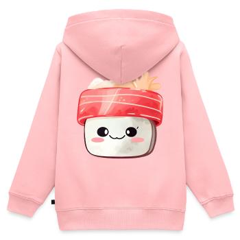 Sushi - Kinder Premium Organic Zip Hoodie - Rosa - Hinten - AI Model Kid Female (0cm)