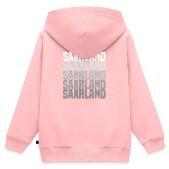 Saarland grunge - Kinder Premium Organic Zip Hoodie - Rosa - Hinten - AI Model Kid Female (0cm)