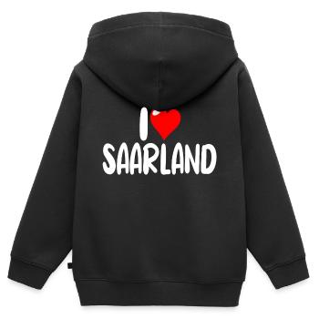 Saarland - Kinder Premium Organic Zip Hoodie - Schwarz - Hinten - AI Model Kid Male (0cm)