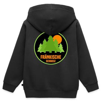 Fränkische Schweiz - Kinder Premium Organic Zip Hoodie - Schwarz - Hinten - AI Model Kid Male (0cm)