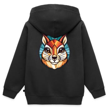 Chipmunk Aquarelle colorée Illustration d’animaux - Sweat Premium à capuche zippé enfant bio - noir - Dos - AI Model Kid Male (0cm)