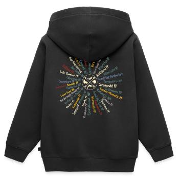 National Parks Neuseeland - Kinder Premium Organic Zip Hoodie - Schwarz - Hinten - AI Model Kid Male (0cm)