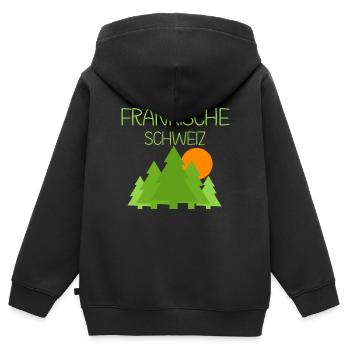 Fränkische Schweiz - Kinder Premium Organic Zip Hoodie - Schwarz - Hinten - AI Model Kid Male (0cm)