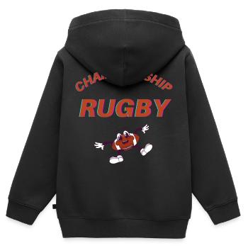Rugby-Geschenk der nationalen Rugby-Meisterschaft - Kinder Premium Organic Zip Hoodie - Schwarz - Hinten - AI Model Kid Male (0cm)