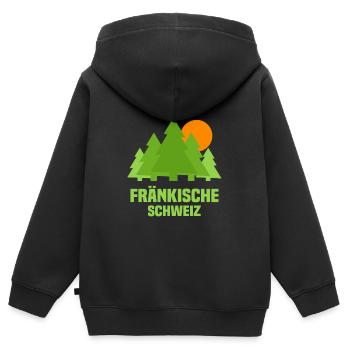 Fränkische Schweiz - Kinder Premium Organic Zip Hoodie - Schwarz - Hinten - AI Model Kid Male (0cm)