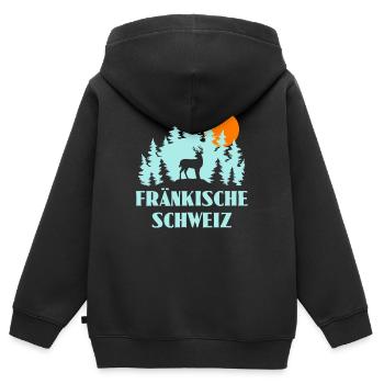 Fränkische Schweiz - Kinder Premium Organic Zip Hoodie - Schwarz - Hinten - AI Model Kid Male (0cm)