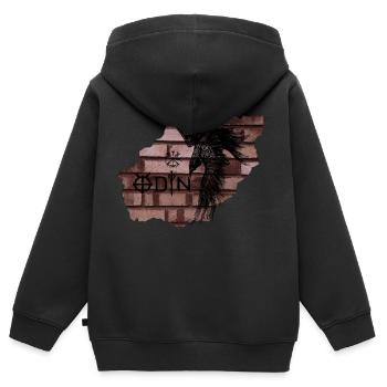 Odins Rabe - Kinder Premium Organic Zip Hoodie - Schwarz - Hinten - AI Model Kid Male (0cm)