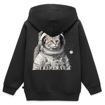 Catronaut Astronaute Cat T-Shirt - Sweat Premium à capuche zippé enfant bio - noir - Dos - AI Model Kid Male (0cm)