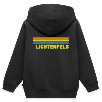 Lichtenfels - Kinder Premium Organic Zip Hoodie - Schwarz - Hinten - AI Model Kid Male (0cm)