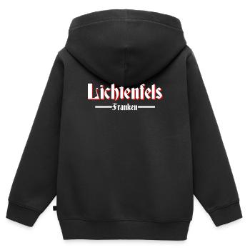 Lichtenfels - Kinder Premium Organic Zip Hoodie - Schwarz - Hinten - AI Model Kid Male (0cm)