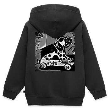 Copie PopArtDog - Sweat Premium à capuche zippé enfant bio - noir - Dos - AI Model Kid Male (0cm)