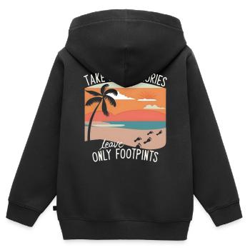 Vacances, voyages et voyages sur la plage Design - Sweat Premium à capuche zippé enfant bio - noir - Dos - AI Model Kid Male (0cm)