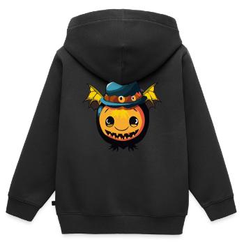 Halloween Pumpkin Monster - Kids Premium Organic Zip-up Hoodie - black - Back - AI Model Kid Male (0cm)