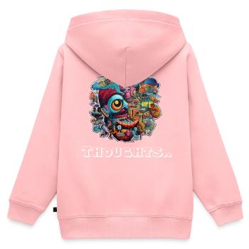 Verrückte Gedanken - Kinder Premium Organic Zip Hoodie - Rosa - Hinten - AI Model Kid Female (0cm)