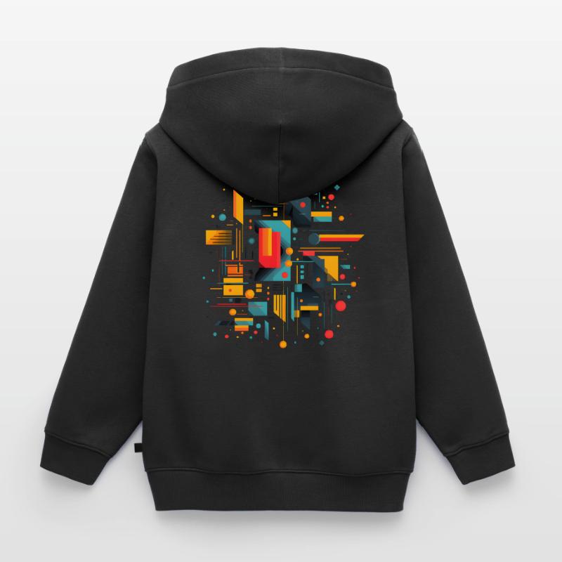 Figures Math Shapes Circle Rectangle Geometry Kids Premium Organic Zip-up Hoodie