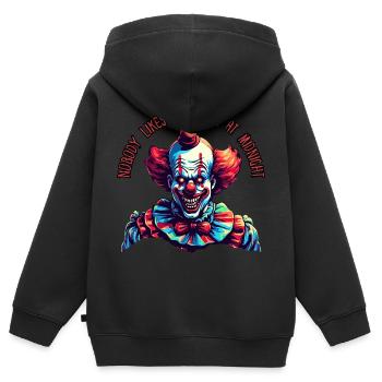 Niemand mag einen Clown um Mitternacht - Kinder Premium Organic Zip Hoodie - Schwarz - Hinten - AI Model Kid Male (0cm)