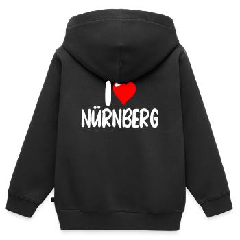 Nürnberg - Kinder Premium Organic Zip Hoodie - Schwarz - Hinten - AI Model Kid Male (0cm)