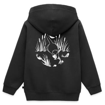 Prise de minuit - Sweat Premium à capuche zippé enfant bio - noir - Dos - AI Model Kid Male (0cm)