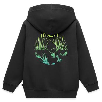 Prise de minuit - Sweat Premium à capuche zippé enfant bio - noir - Dos - AI Model Kid Male (0cm)