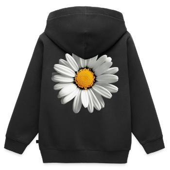 Gänseblümchen, Blume, Frühling, Sommer, Garten, - Kinder Premium Organic Zip Hoodie - Schwarz - Hinten - AI Model Kid Male (0cm)