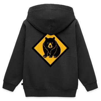 Wombat Roadsign Australia - Kinder Premium Organic Zip Hoodie - Schwarz - Hinten - AI Model Kid Male (0cm)