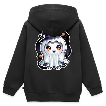 Happy Halloween Ghost Ghost Girl Magic Hat - Kids Premium Organic Zip-up Hoodie - black - Back - AI Model Kid Male (0cm)