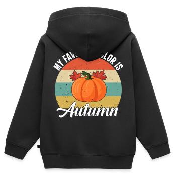 Automne - Sweat Premium à capuche zippé enfant bio - noir - Dos - AI Model Kid Male (0cm)