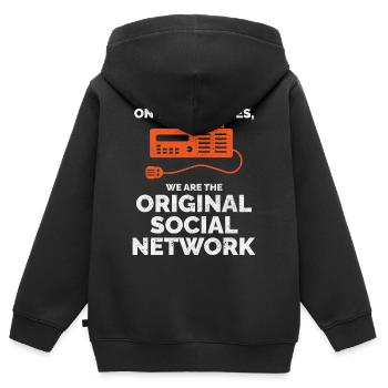 Amateurfunker Ursprüngliches soziales Netzwerk - Kinder Premium Organic Zip Hoodie - Schwarz - Hinten - AI Model Kid Male (0cm)