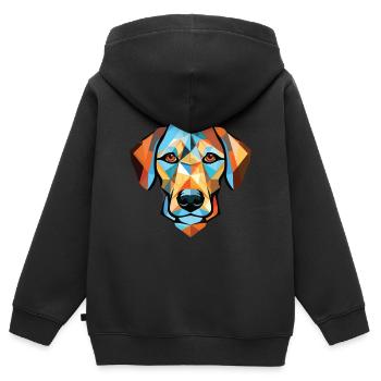 Braque Francais Dog Breed Watercolor Illustration - Kids Premium Organic Zip-up Hoodie - black - Back - AI Model Kid Male (0cm)