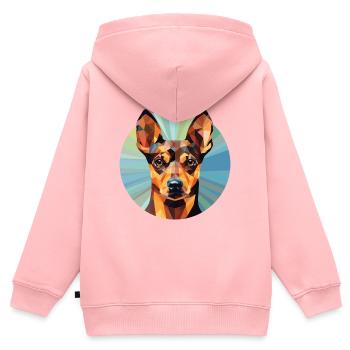 Deutsch Rauhaar Vorstehhund Rasse Aquarell - Kinder Premium Organic Zip Hoodie - Rosa - Hinten - AI Model Kid Female (0cm)