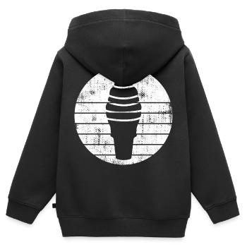 Eiswaffel - Kinder Premium Organic Zip Hoodie - Schwarz - Hinten - AI Model Kid Male (0cm)