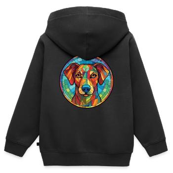 Alano Español Hunderasse Aquarell Illustration - Kinder Premium Organic Zip Hoodie - Schwarz - Hinten - AI Model Kid Male (0cm)
