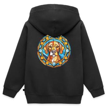 Córdoba Kampfhund Rasse Aquarell Illustration - Kinder Premium Organic Zip Hoodie - Schwarz - Hinten - AI Model Kid Male (0cm)