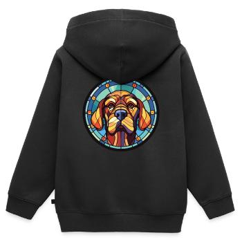 Córdoba Kampfhund Rasse Aquarell Illustration - Kinder Premium Organic Zip Hoodie - Schwarz - Hinten - AI Model Kid Male (0cm)
