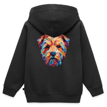 Norfolk Terrier Hunderasse Aquarell Illustration - Kinder Premium Organic Zip Hoodie - Schwarz - Hinten - AI Model Kid Male (0cm)