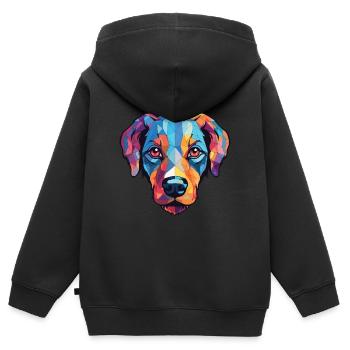 Perro de Presa Mallorquinische Hunderasse Aquarell - Kinder Premium Organic Zip Hoodie - Schwarz - Hinten - AI Model Kid Male (0cm)