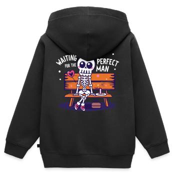 En attendant l’homme parfait - Sweat Premium à capuche zippé enfant bio - noir - Dos - AI Model Kid Male (0cm)