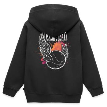 Basketball-Süchtiger - Kinder Premium Organic Zip Hoodie - Schwarz - Hinten - AI Model Kid Male (0cm)
