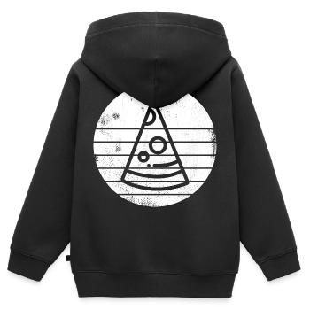Pizza - Sweat Premium à capuche zippé enfant bio - noir - Dos - AI Model Kid Male (0cm)