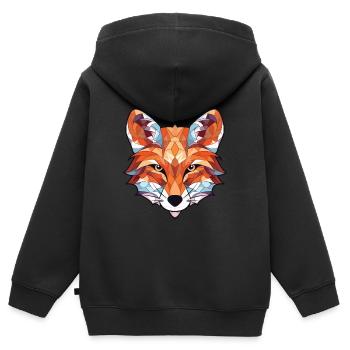 Fuchs buntes Aquarell Tier Haustier Illustration - Kinder Premium Organic Zip Hoodie - Schwarz - Hinten - AI Model Kid Male (0cm)
