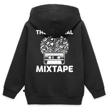 80er Jahre Mixtape Magic: Musikalische Explosion mit Kassette - Kinder Premium Organic Zip Hoodie - Schwarz - Hinten - AI Model Kid Male (0cm)