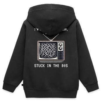 Vintage TV Screen: Nostalgic Connection to 80s - Kids Premium Organic Zip-up Hoodie - black - Back - AI Model Kid Male (0cm)